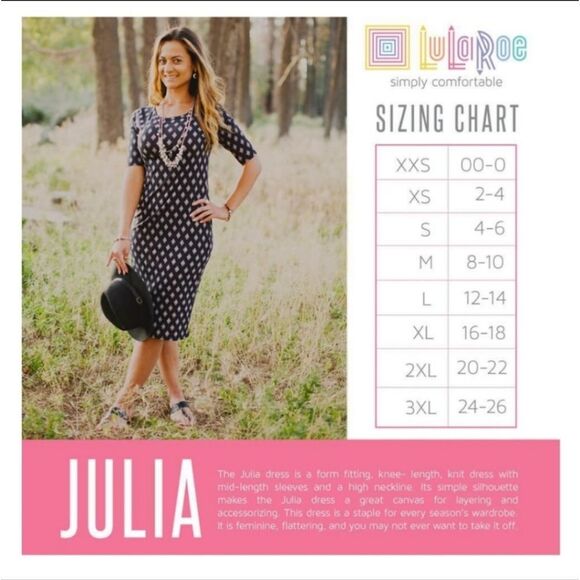 Lularoe Julia Dress, Blue Multi Geo, Size Medium, NWT - Picture 3 of 7